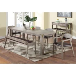 Montana Kitchen Island With Stainless Steel TopLight Barnwood Wire Brush - Boraam -Dine Furniture GUEST 7ec5c112 50e4 49b1 88b6 2c9561daf9a6