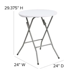 Emma And Oliver 2-Foot Round Granite White Plastic Folding Table - Banquet / Event Folding Table 9 Emma And Oliver 2-Foot Round Granite White Plastic Folding Table - Banquet / Event Folding Table -Dine Furniture GUEST 7f011ec1 c663 4534 8446 fde29fd6fb5c 1