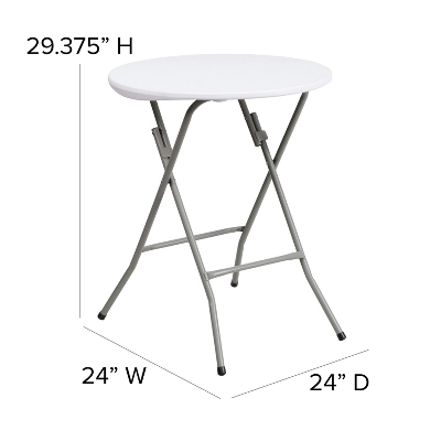 Flash Furniture 2-Foot Round Granite White Plastic Folding Table 5 Flash Furniture 2-Foot Round Granite White Plastic Folding Table - Image 3