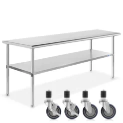 GRIDMANN Stainless Steel Table With 4 Casters (Wheels), NSF Commercial Kitchen Work & Prep Table 25 GRIDMANN Stainless Steel Table With 4 Casters (Wheels), NSF Commercial Kitchen Work & Prep Table -Dine Furniture GUEST 7fab69f5 f381 4a9c b5ae c42a3f25fbf2