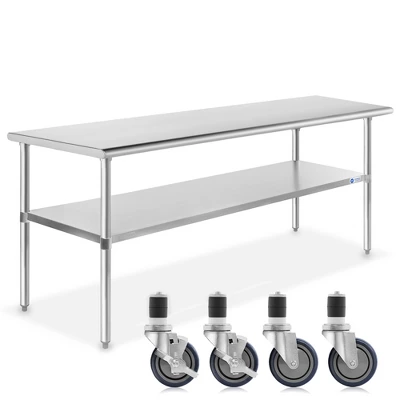 GRIDMANN Stainless Steel Table With 4 Casters (Wheels), NSF Commercial Kitchen Work & Prep Table 13 GRIDMANN Stainless Steel Table With 4 Casters (Wheels), NSF Commercial Kitchen Work & Prep Table - Image 11