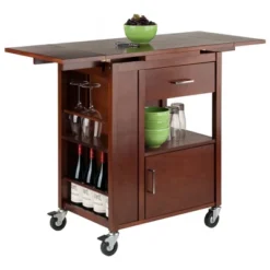 Gregory Kitchen Cart Walnut - Winsome -Dine Furniture GUEST 8055bcf4 16db 4493 8597 e5c83907a9e5