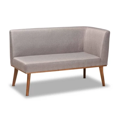 4pc Odessa Mid-Century Modern Fabric Upholstered Wood Dining Nook Set Walnut/Brown - Baxton Studio 3 4pc Odessa Mid-Century Modern Fabric Upholstered Wood Dining Nook Set Walnut/Brown - Baxton Studio