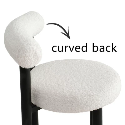 Dwen+Shaun 5-Piece 46" Manufactured Grain And 18.5" Wide 4 Round Seat Beige Boucle Chairs Modern Round Dining Table Set-The Pop Maison 7 Dwen+Shaun 5-Piece 46" Manufactured Grain And 18.5" Wide 4 Round Seat Beige Boucle Chairs Modern Round Dining Table Set-The Pop Maison - Image 5