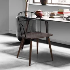 Bradley Steel Framed Side Chair - Armen Living -Dine Furniture GUEST 81930b15 5ab5 4180 9e92 7e7b3c760084
