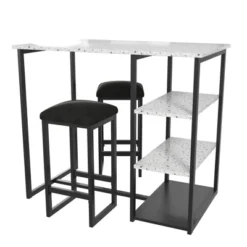 3pc Nora Bar Height Dining Set With Faux Terrazzo Top - Novogratz 13 3pc Nora Bar Height Dining Set With Faux Terrazzo Top - Novogratz -Dine Furniture GUEST 837c2f01 5843 4153 a4ae 5431667b10ce