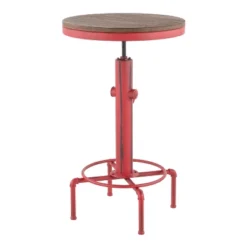 Hydra Industrial Adjustable Bar Table Red - LumiSource -Dine Furniture GUEST 838420e1 4de7 4086 be06 3b035dc7ab0b