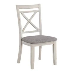 6pc Arga Solid Wood Dining Set Gray/Antique White - HOMES: Inside + Out -Dine Furniture GUEST 839bd429 d6e7 4d0e bf61 10b205dae3e9