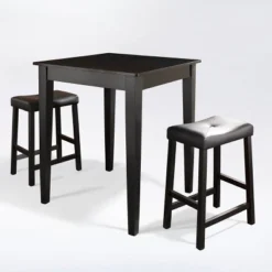 3pc Pub Dining Set With Upholstered Saddle Stools Black - Crosley 9 3pc Pub Dining Set With Upholstered Saddle Stools Black - Crosley -Dine Furniture GUEST 839fdee9 e436 4f34 b6ff b94a1630f792