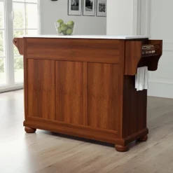 Alexandria Stone Top Full Size Kitchen Island/Cart Cherry/White - Crosley -Dine Furniture GUEST 85b7727b db83 4ccc bc13 dce0dfe6a303