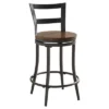 Set Of 2 24" Saroyan Swivel Metal & Wood Counter Height Barstool Graphite - Inspire Q