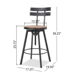 Set Of 2 Alanis Modern Industrial Firwood Adjustable Height Swivel Barstools Natural/Black Brushed Silver - Christopher Knight Home 20 Set Of 2 Alanis Modern Industrial Firwood Adjustable Height Swivel Barstools Natural/Black Brushed Silver - Christopher Knight Home -Dine Furniture GUEST 85c9dfbd 47a7 4dc4 8cf8 87fb11b799d0