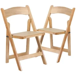 Emma And Oliver 2 Pack Wedding Party Event Wood Folding Chair With Vinyl Padded Seat -Dine Furniture GUEST 884a8a4c 72f4 45d6 a709 94ee26d6ff6b