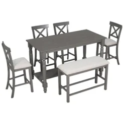6-Piece Counter Height Dining Table Set Table With 4 Chairs And 1 Benchs - ModernLuxe 18 6-Piece Counter Height Dining Table Set Table With 4 Chairs And 1 Benchs - ModernLuxe -Dine Furniture GUEST 88e766dc 6f40 4981 83fe f729f21271d8