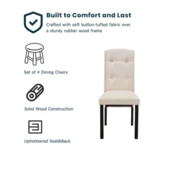 5 PCS Wood Dining Table Set With Faux Marble Tabletop And Upholstered Dining Chairs-ModernLuxe -Dine Furniture GUEST 89a1d3f8 7b70 42e7 af17 05e74353d3dd