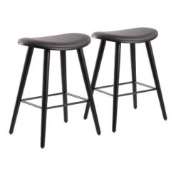 Set Of 2 26" Saddle Counter Height Barstools With Faux Leather - LumiSource -Dine Furniture GUEST 8b14690c 927a 4fe5 8cb2 d5da66dc1715