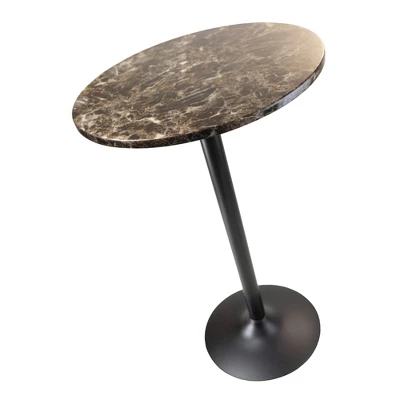 Cora Round Bar High Table Faux Marble Top Metal/Black - Winsome 3 Cora Round Bar High Table Faux Marble Top Metal/Black - Winsome