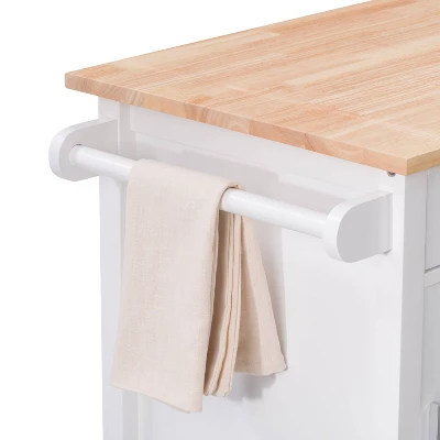 Sage Wood Kitchen Cart White - CorLiving 12 Sage Wood Kitchen Cart White - CorLiving - Image 10