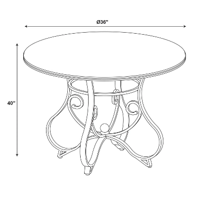3pc Carter Pub Dining Set Metal/Tan/Cherry - Powell Company 14 3pc Carter Pub Dining Set Metal/Tan/Cherry - Powell Company - Image 12