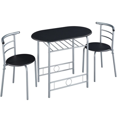 Yaheetech Modern Round Dining Table Set For 2 With Steel Legs, Storage Rack For Kitchens 9 Yaheetech Modern Round Dining Table Set For 2 With Steel Legs, Storage Rack For Kitchens - Image 7