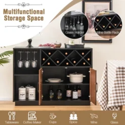 Costway Industrial Wine Bar Cabinet Sideboard Buffet With Glass Holder & Adjustable Shelf 16 Costway Industrial Wine Bar Cabinet Sideboard Buffet With Glass Holder & Adjustable Shelf -Dine Furniture GUEST 8d0718f7 7f23 40c3 afd2 3e82b541c55e