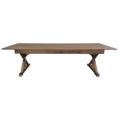 Merrick Lane 9' X 40" Rectangular Antique Rustic Solid Pine Foldable Dining Table With Crisscross Legs 18 Merrick Lane 9' X 40" Rectangular Antique Rustic Solid Pine Foldable Dining Table With Crisscross Legs -Dine Furniture GUEST 8d86988c baac 42ac bf91 c899e4edb017