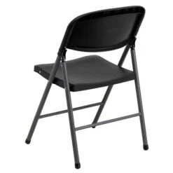 Emma And Oliver 6 Pack 330 Lb. Capacity Black Plastic Folding Chair - Charcoal Frame - Event Chair -Dine Furniture GUEST 8dcf2a66 ca20 481d ae93 95b2c243a87a
