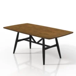 7pc Bernst Mid-Century Modern Dining Table Set Antique Oak/Black/Gray - MiBasics -Dine Furniture GUEST 8e3cf17b 5bac 41a4 ae1d 846e1e7d3878