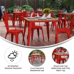 Merrick Lane Indoor/Outdoor Dining Table, 31.5" Square All Weather Poly Resin Top With Steel Base 18 Merrick Lane Indoor/Outdoor Dining Table, 31.5" Square All Weather Poly Resin Top With Steel Base -Dine Furniture GUEST 8e6cc6fe 5444 402d b6f4 96e1894e6bd1 1