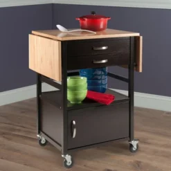 Bellini Kitchen Cart Coffee/Natural - Winsome -Dine Furniture GUEST 8e89688f 30ed 464c 96a7 f2f1e66b3542