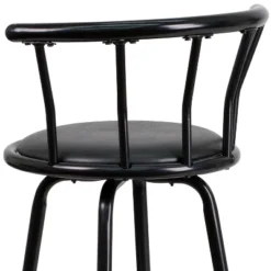 Emma And Oliver Crown Back Black Metal Barstool With Black Vinyl Swivel Seat -Dine Furniture GUEST 8f981518 d5ad 481a 8ae1 5484ab22439b