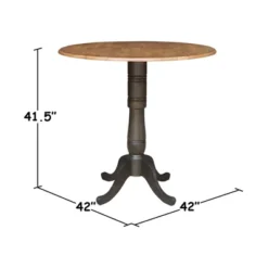 42" Nathaniel Round Dual Drop Leaf Bar Height Dining Table Hickory/Washed Coal - International Concepts -Dine Furniture GUEST 90b7b176 2d1f 4468 a747 f8fc992a9657