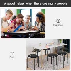 Costway Set Of 6 Portable Plastic Stack Stools Backless Classroom Seating -Dine Furniture GUEST 90b7d7ae 3788 480f a798 c29e90ac0ca8