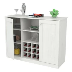 2 Doors Buffet Cabinet White - Inval -Dine Furniture GUEST 90d9248f de45 4a82 ab86 48dfae52ba3a