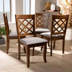 Set Of 4 Brigitte Dining Chair Gray/Walnut - Baxton Studio -Dine Furniture GUEST 91bc65bc ad1c 466a 8e77 aa508bbe4355