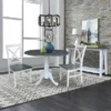 42" Lillith Dual Drop Leaf Dining Table With 2 X-Back Chairs White/Heather Gray - International Concepts