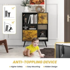 Costway Industrial Buffet Sideboard Storage Cabinet Organizer Cupboard With Cubbies Drawers -Dine Furniture GUEST 9355dddd 125e 40a2 8a63 3ffc1417acab