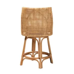 Bella Rattan Counter Stool Natural Brown/White - Baxton Studio -Dine Furniture GUEST 941757cf b6d6 4e61 b87b 141ffcc0ca65