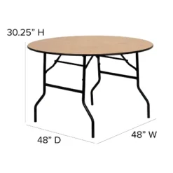 Flash Furniture 4-Foot Round Wood Folding Banquet Table With Clear Coated Finished Top -Dine Furniture GUEST 94e05190 bee7 445b 9402 52080c500318