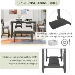 6-Piece Counter Height Dining Table Set Table With 4 Chairs And 1 Benchs - ModernLuxe 17 6-Piece Counter Height Dining Table Set Table With 4 Chairs And 1 Benchs - ModernLuxe -Dine Furniture GUEST 95475d85 6fa5 4d40 a8c6 059c52fcba3b