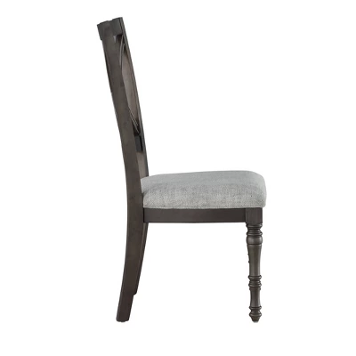 18" Set Of 2 Linnett Side Chairs Gray/Brown - Steve Silver 4 18" Set Of 2 Linnett Side Chairs Gray/Brown - Steve Silver - Image 2