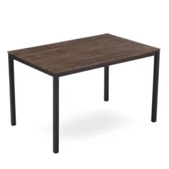 JOMEED 5 Piece Metal Frame Kitchen Dining Table And Chairs Set, Brown/Black -Dine Furniture GUEST 9659aeed 6ff0 4729 9fd9 4ec16a9b0640