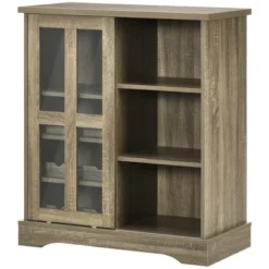 HOMCOM Modern Buffet Cabinet With Sliding Door, Wine Bar Cabinet With Storage, Kitchen/Dining Room Storage Cabinet With Shelves, Gray 9 HOMCOM Modern Buffet Cabinet With Sliding Door, Wine Bar Cabinet With Storage, Kitchen/Dining Room Storage Cabinet With Shelves, Gray -Dine Furniture GUEST 96b8da6e f8d7 463f a64a 2b2379e20255