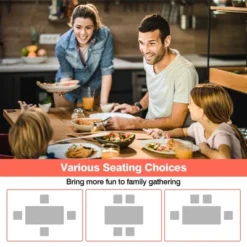 Costway 5 PCS Dining Table Set Kitchen Rectangular Counter Height Table W/ 4 Bar Stools -Dine Furniture GUEST 9749bc4e 4819 4de1 9e53 84c90a1d3761