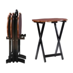 Austin Tray Table Set Black/Hazelnut - Powell Company -Dine Furniture GUEST 97c0ca98 f19b 4dcc 8def 5a17ff98e2c7