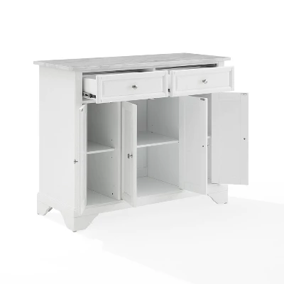 Avery Kitchen Island/Cart Distressed White/White Marble - Crosley 12 Avery Kitchen Island/Cart Distressed White/White Marble - Crosley - Image 10