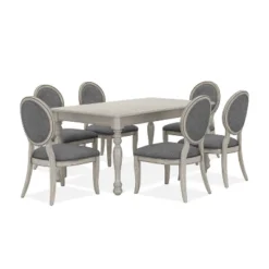 7pc Gordon Transitional Dining Set Antique White/Gray - HOMES: Inside + Out 11 7pc Gordon Transitional Dining Set Antique White/Gray - HOMES: Inside + Out -Dine Furniture GUEST 9823aed3 bfc7 4742 9aff b1013eabac5d