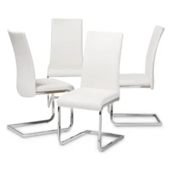 Set Of 4 Cyprien Modern And Contemporary Faux Leather Upholstered Dining Chairs - Baxton Studio -Dine Furniture GUEST 99156360 0933 4caa 868b 938510b575f9