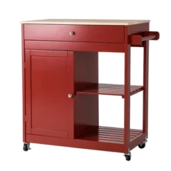 Wooden Basic Kitchen Island With 1 Drawer 1 Door And 2 Tiers - Glitzhome -Dine Furniture GUEST 9a7f1b50 d96b 4ebf 8932 4197121c0e22