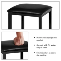 3 Piece Counter Height Dining Set Faux Marble Table 2 Chairs Kitchen Bar -Dine Furniture GUEST 9b243c1e 7ba2 4285 b243 52babfde6698